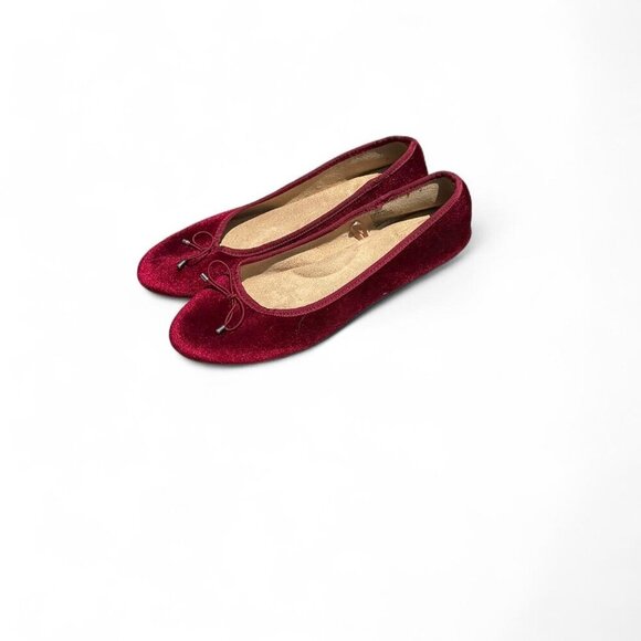 unbranded Shoes - Burgundy Velvet Memory Foam Ballet Flats 8